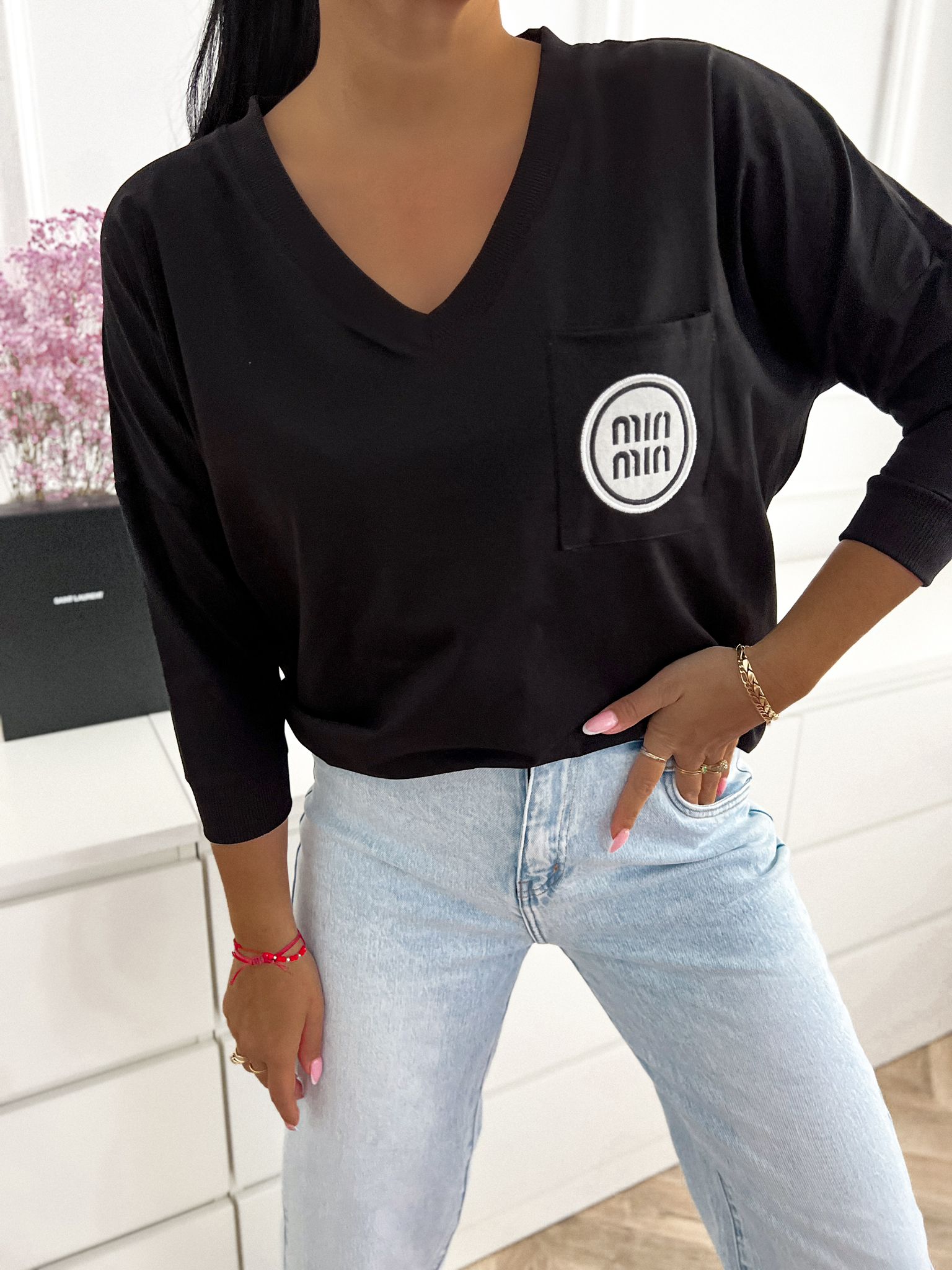 Green Plant Halenka s výstřihem do V minmin Barva: Zelená, Velikost: UNI