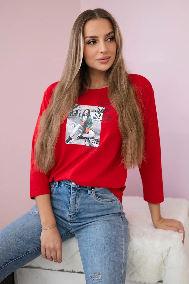 Kesi Tričko s potiskem Star Style Barva: Červená, Velikost: UNI