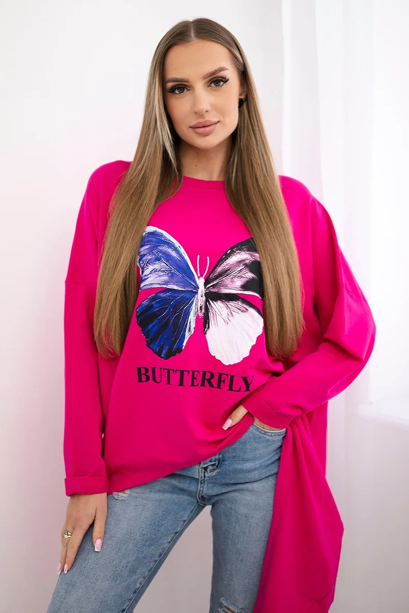 Kesi Tričko Butterfly Barva: Růžová, Velikost: UNI