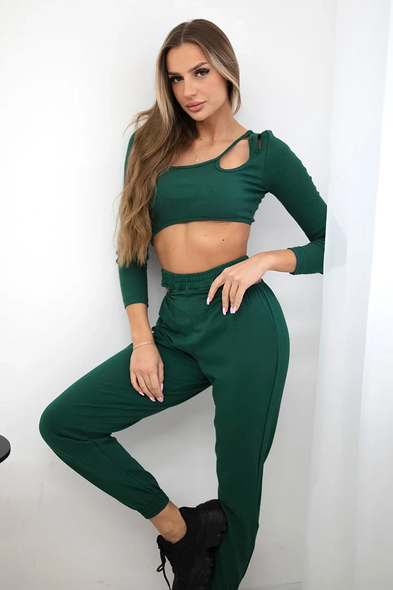 Kesi Souprava  Gypsy top + tepláky Barva: Zelená - tmavě, Velikost: UNI