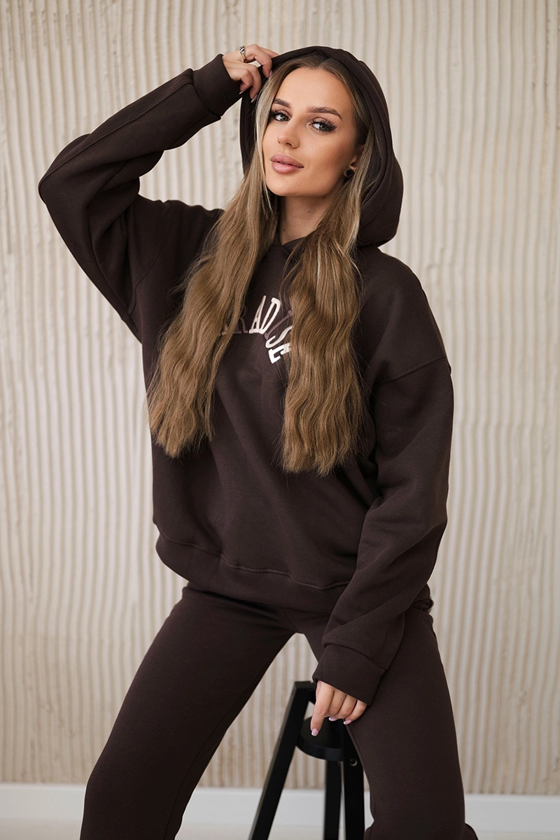 Kesi Bavlněná souprava Paradise s vyšívaným nápisem Barva: Hnědá, Velikost: UNI