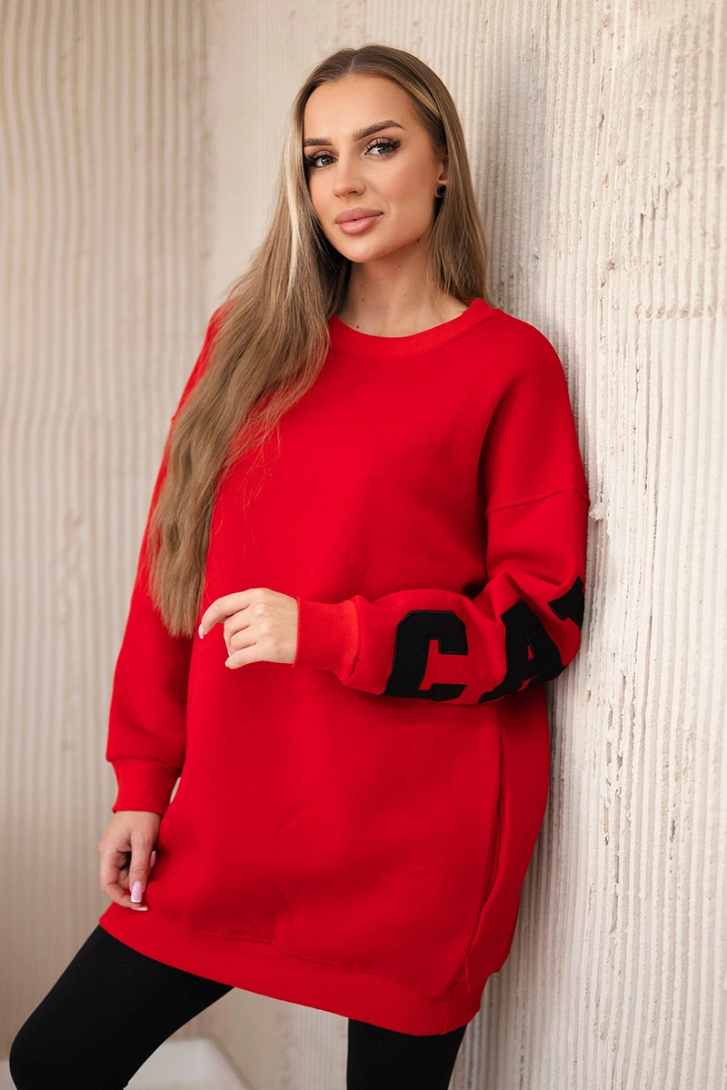 Kesi Dlouhá zateplená mikina California Barva: Červená, Velikost: UNI