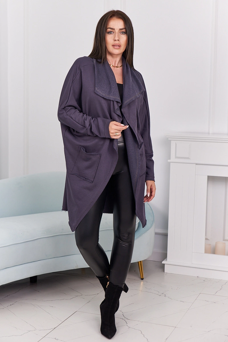 Kesi Dámský kabát Deedee s kapsami Barva: Šedá - tmavě, Velikost: UNI