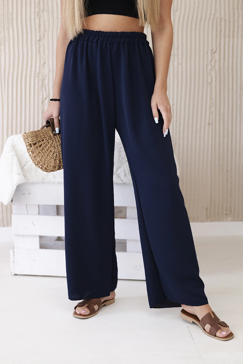 Kalhoty se širokými nohavicemi námořnická modř UNI