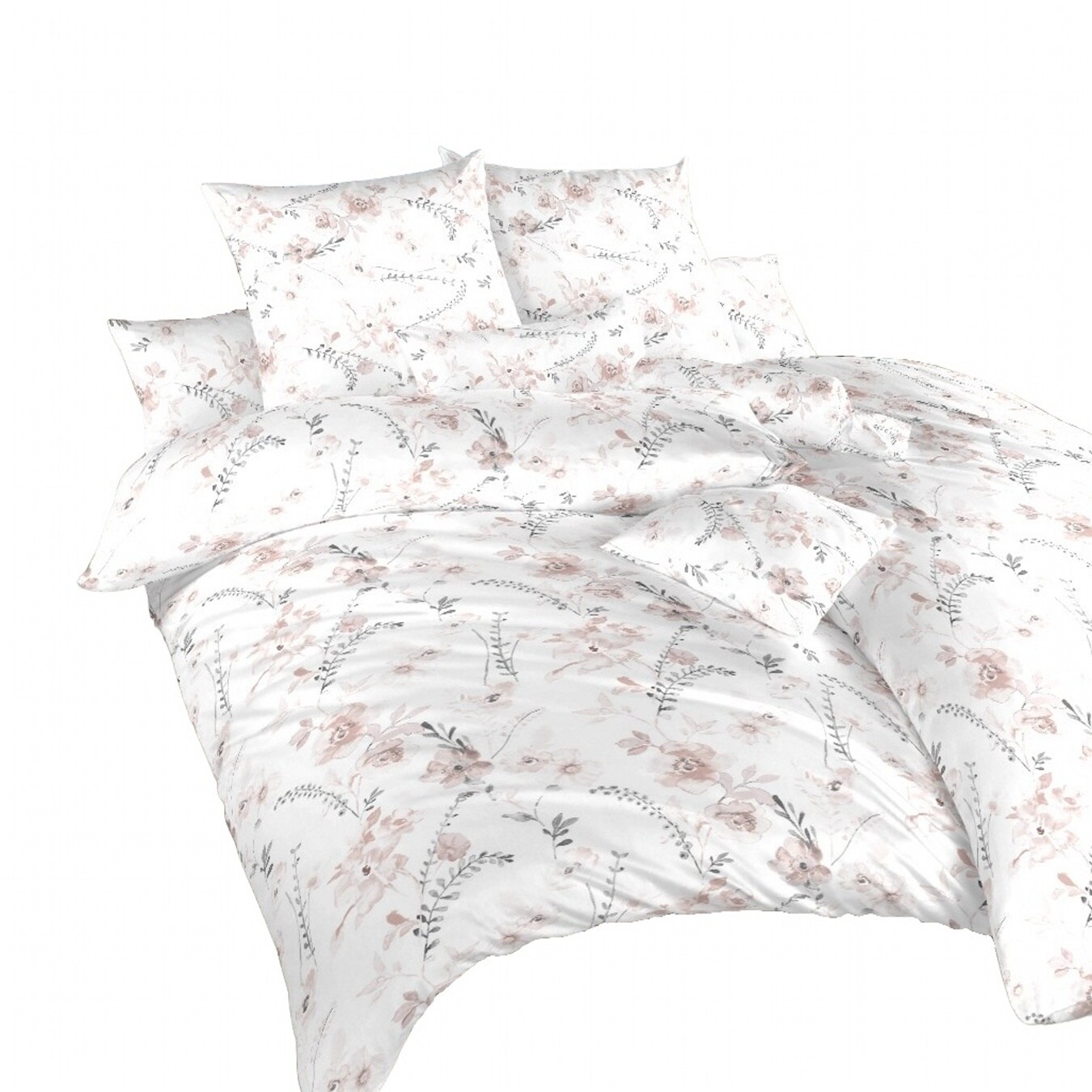 Dadka Povlečení krep Kvítí pudrové na bílém Varianta: Povlečení krep Kvítí pudrové na bílém 140x200, 70x90 cm