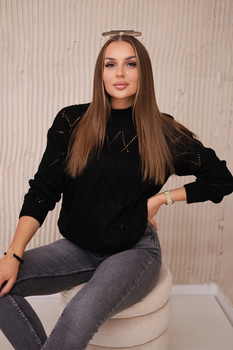 Kesi Svetr Sesa s kosočtvercovým vzorem Barva: Černá, Velikost: UNI