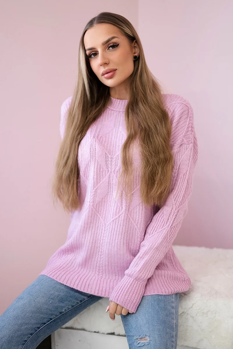 Kesi Dámský svetr s modním vzorem Isla Barva: Fialová, Velikost: UNI