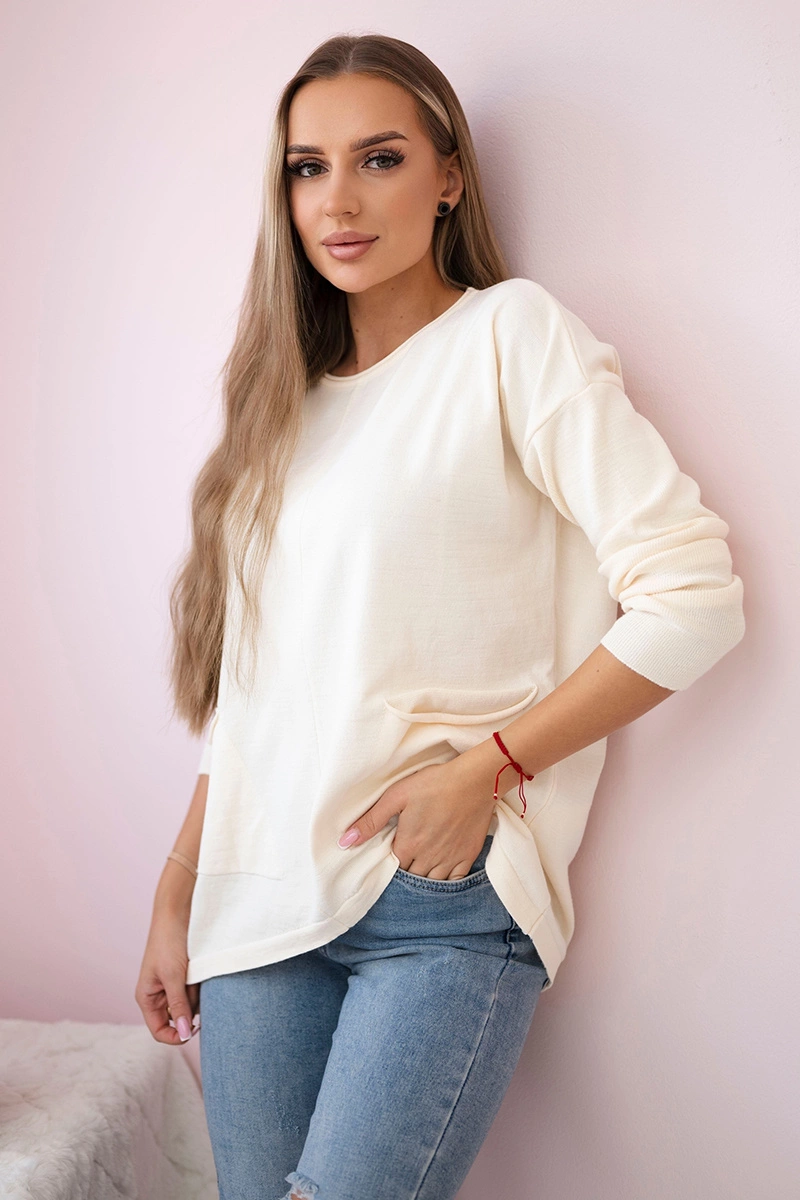 Kesi Svetr Sandy  s předními kapsami Barva: Smetanová, Velikost: UNI