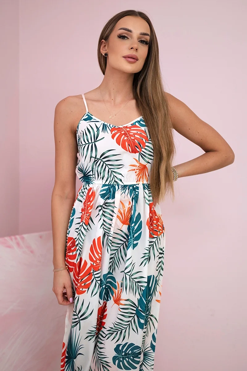 Kesi Šaty 9282 s motivem listů Barva: Tělová, Velikost: UNI