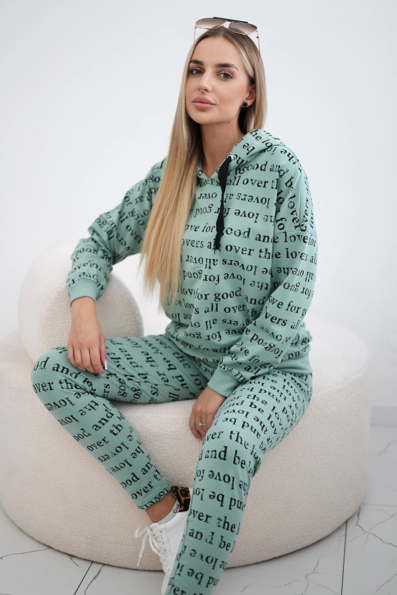 Kesi Tištěná sada Lovers - mikina + tepláky Barva: Tyrkysová, Velikost: UNI