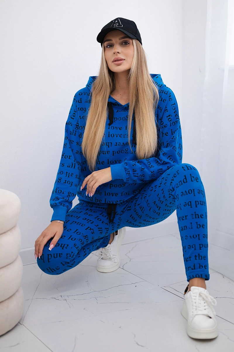 Kesi Tištěná sada Lovers - mikina + tepláky Barva: Modrá, Velikost: UNI