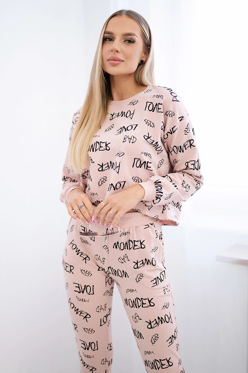 Kesi Dámská souprava 67961 - mikina + tepláky Barva: Růžová - světle, Velikost: UNI