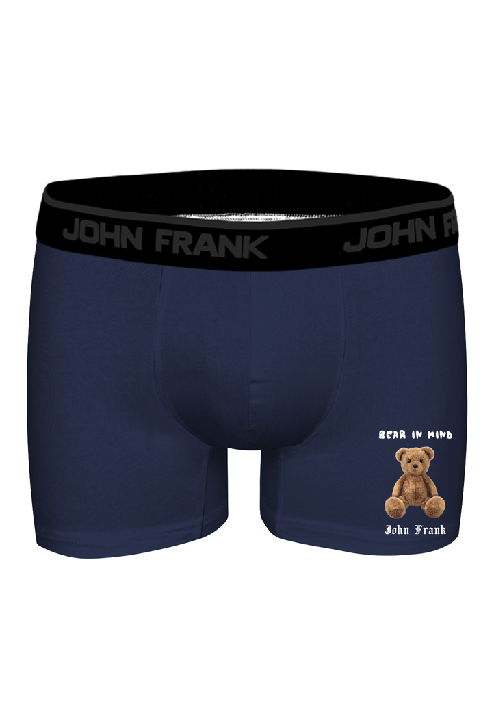 Pánské boxerky John Frank JFBDMOD129-BEAR3 Barva: Modrá - tmavě, Velikost: XL