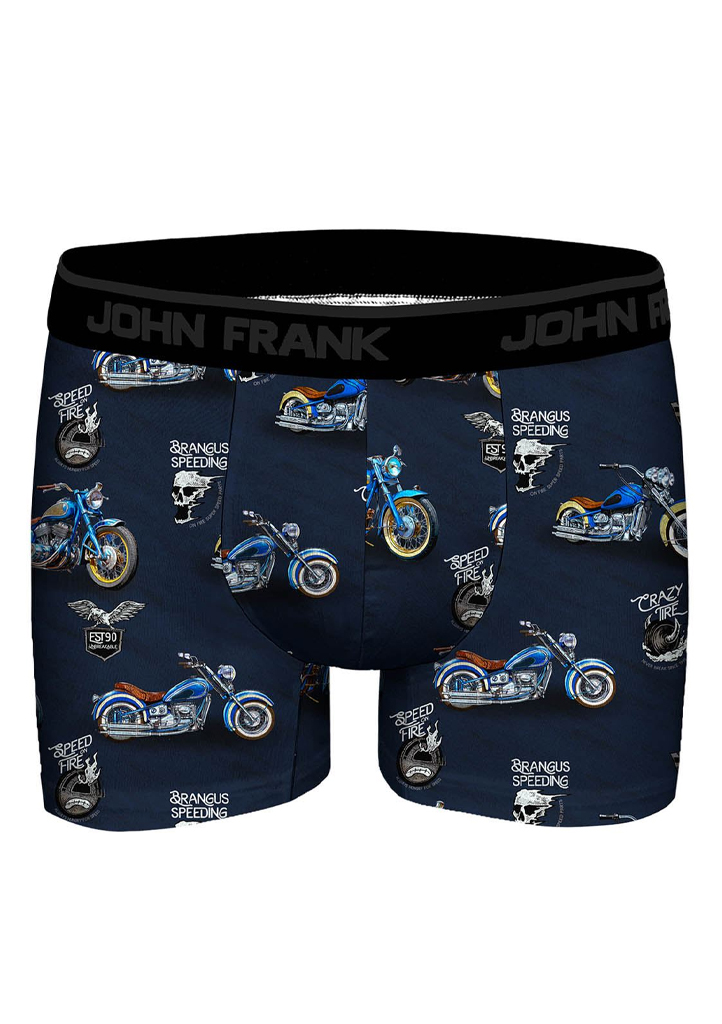 Pánské boxerky John Frank JFBD371-MOTO Barva: Modrá - tmavě, Velikost: XL