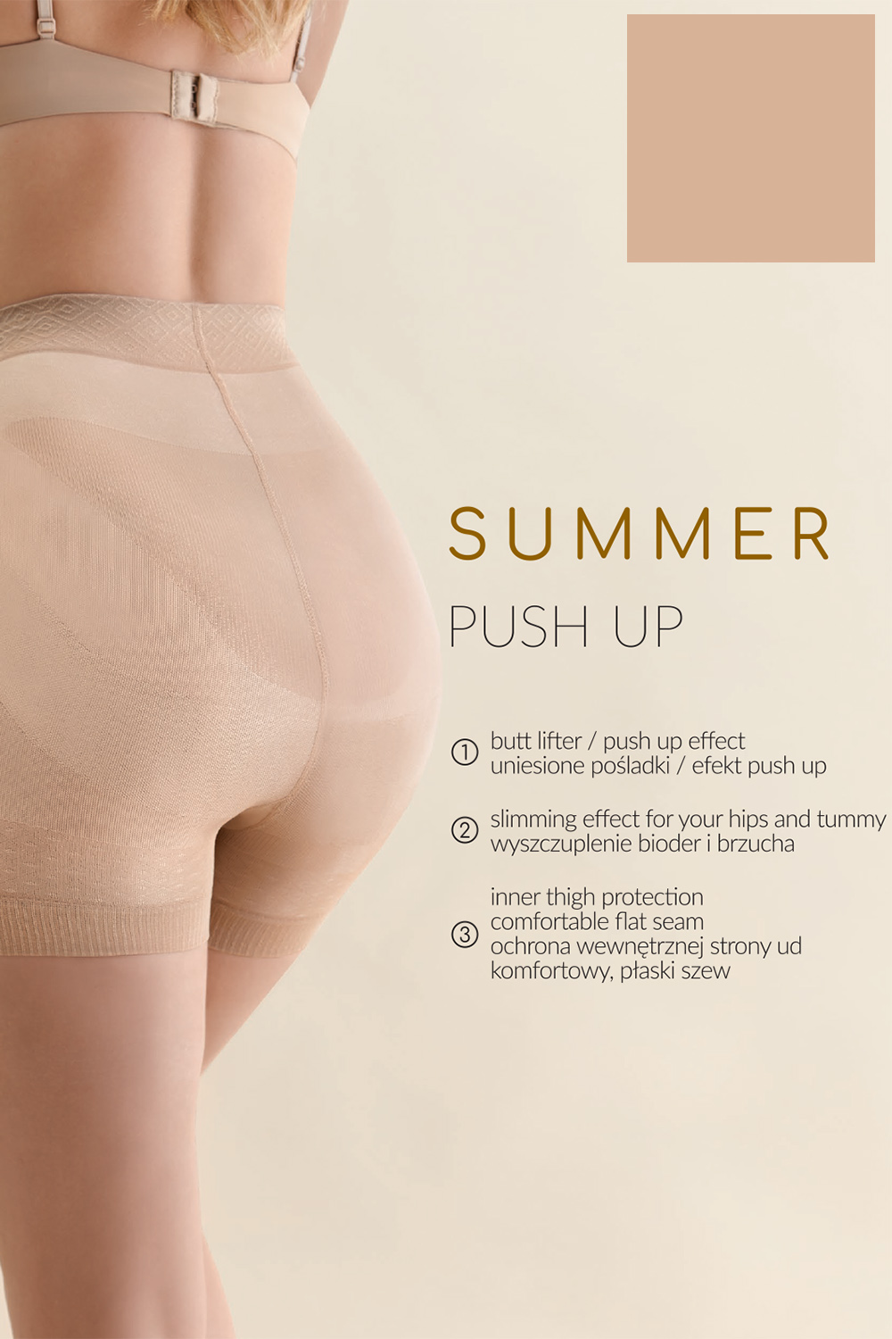 Kalhotky Gabriella Push Up code 987 - výprodej Barva: Tělová, Velikost: 4 - L