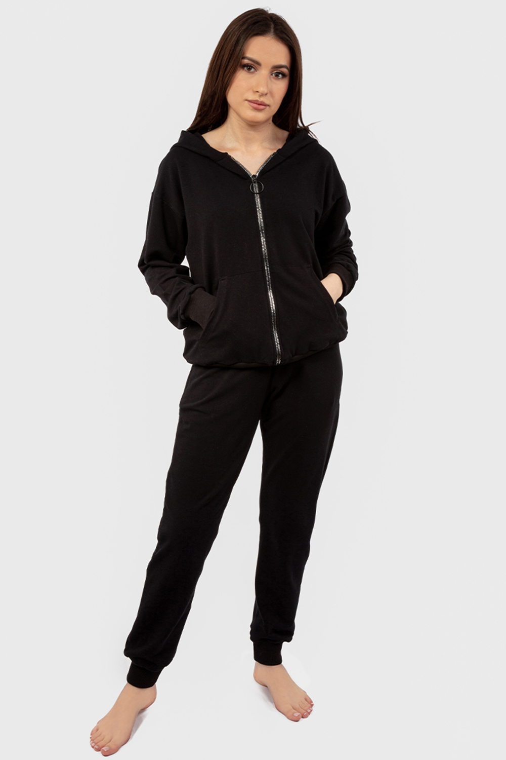 Tepláková souprava Dkaren DK-K-B4 Barva: Černá, Velikost: L