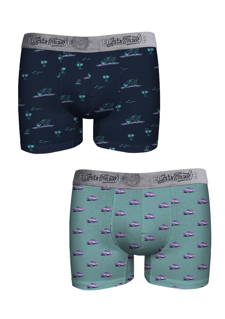 Pánské boxerky John Frank JF2BEF38 2pack Barva: Vícebarevná, Velikost: XXL