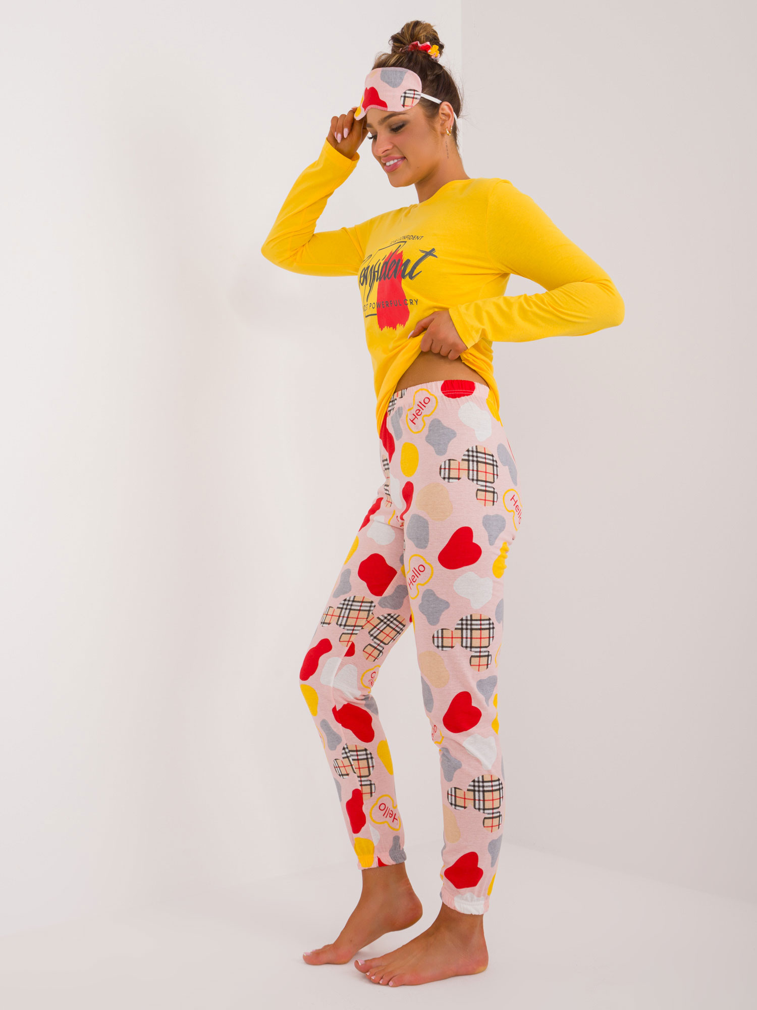 Dámské pyžamo CLM-PI-90165/2615.25 CLM Barva: Žlutá, Velikost: XL