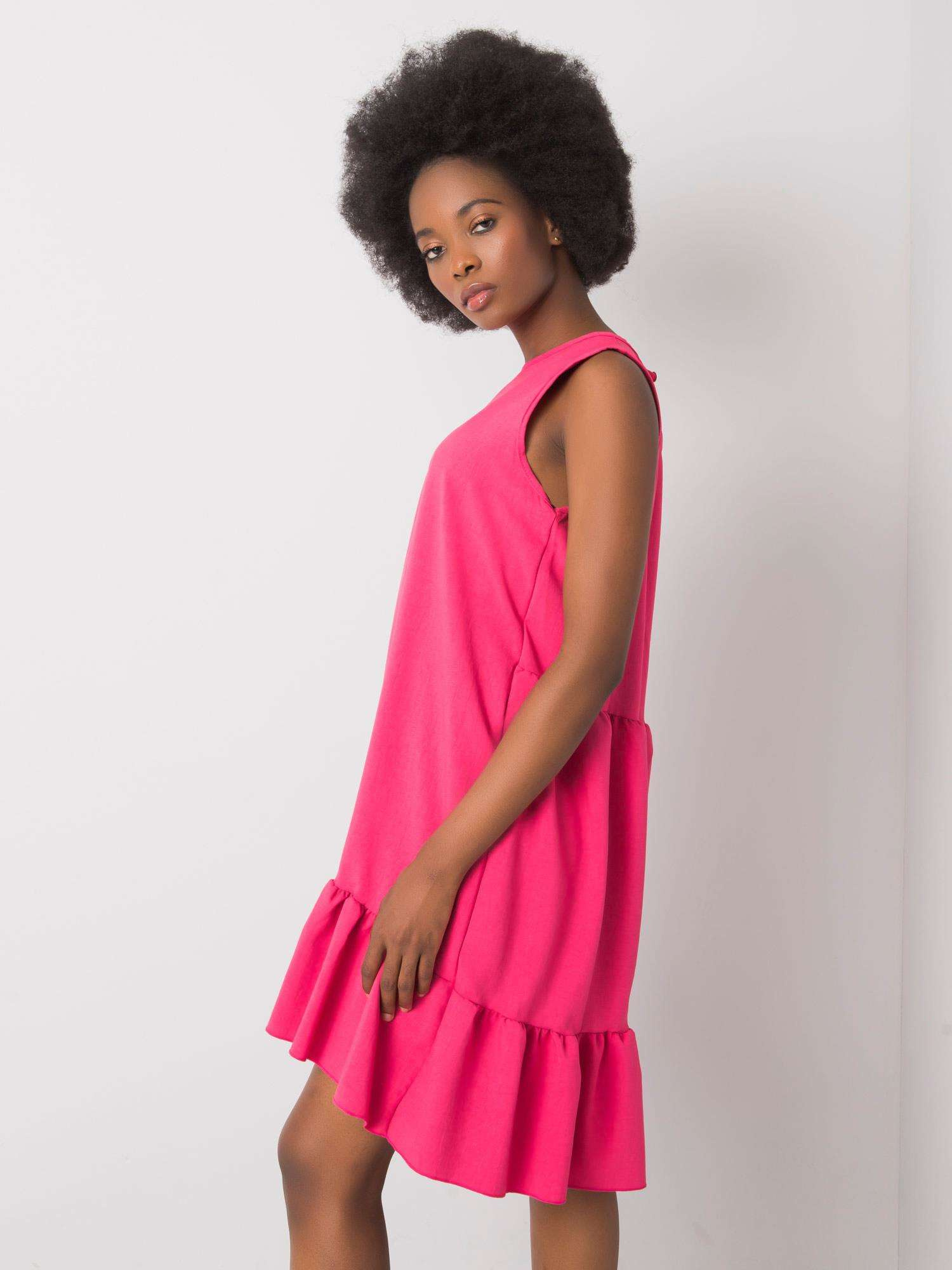 RUE PARIS Šaty -WN-SK-701.81 Barva: Růžová - tmavě, Velikost: M