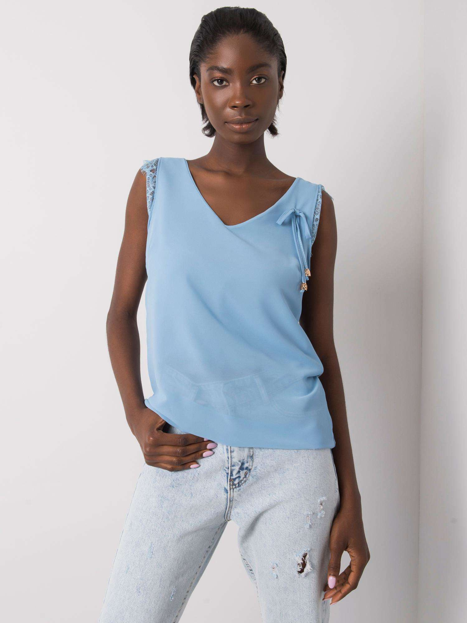 ITALY MODA Top-DHJ-TP-13317.25P Barva: Modrá - světle, Velikost: UNI