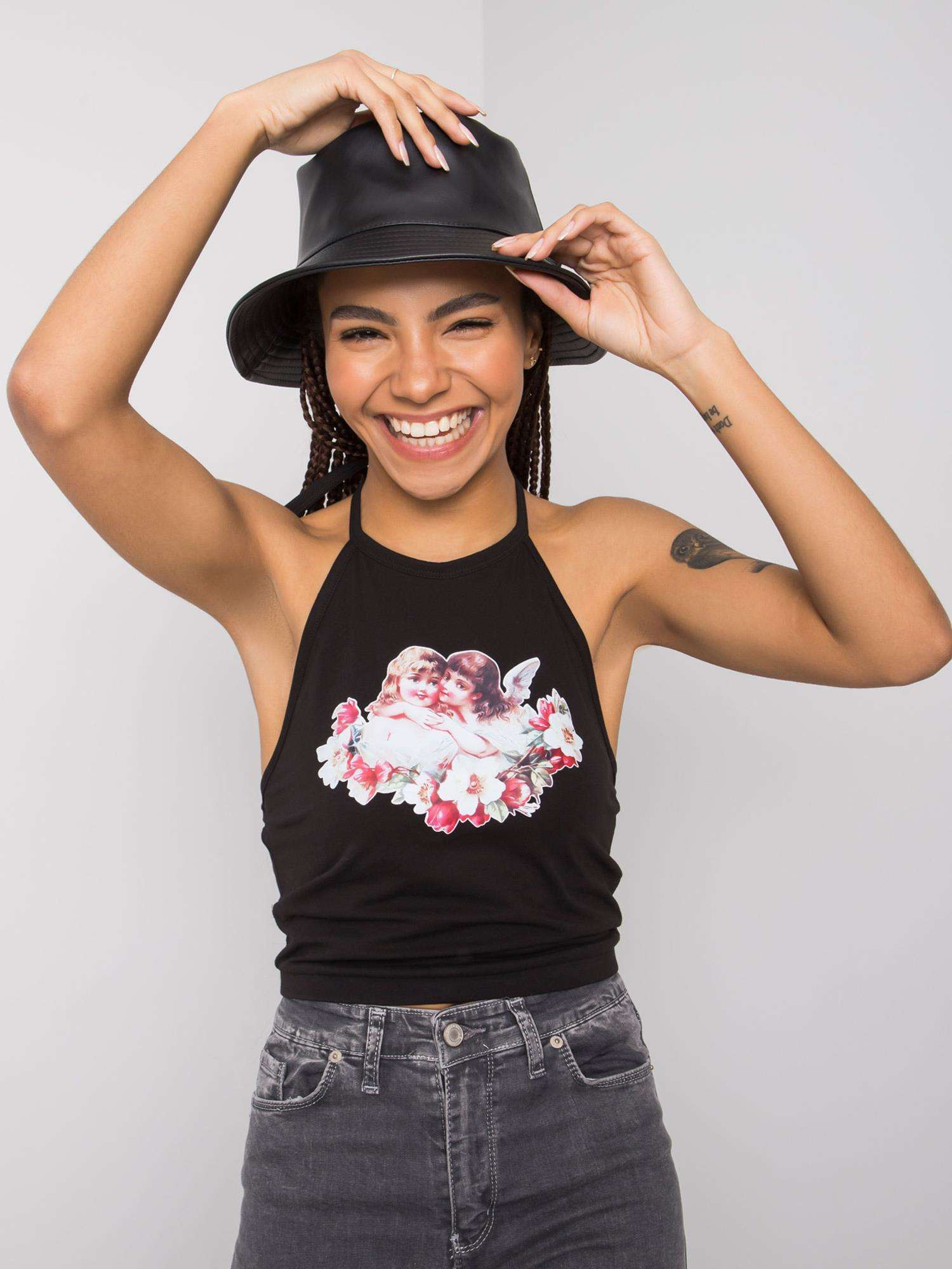 RUE PARIS Top-DS-TP-1112.14P- Barva: Černá, Velikost: L