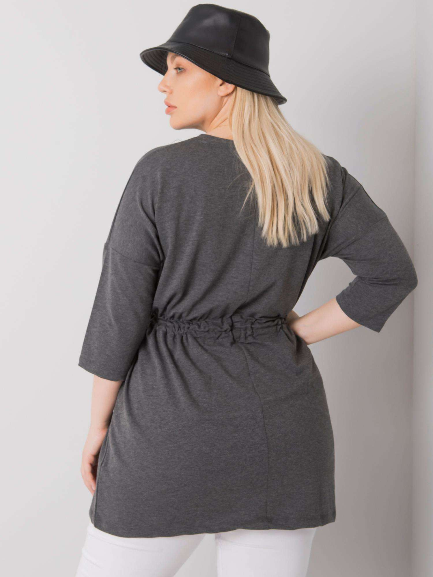 Tunika Plus size RV-TU-7033.84P RELEVANCE Barva: Šedá - tmavě, Velikost: UNI