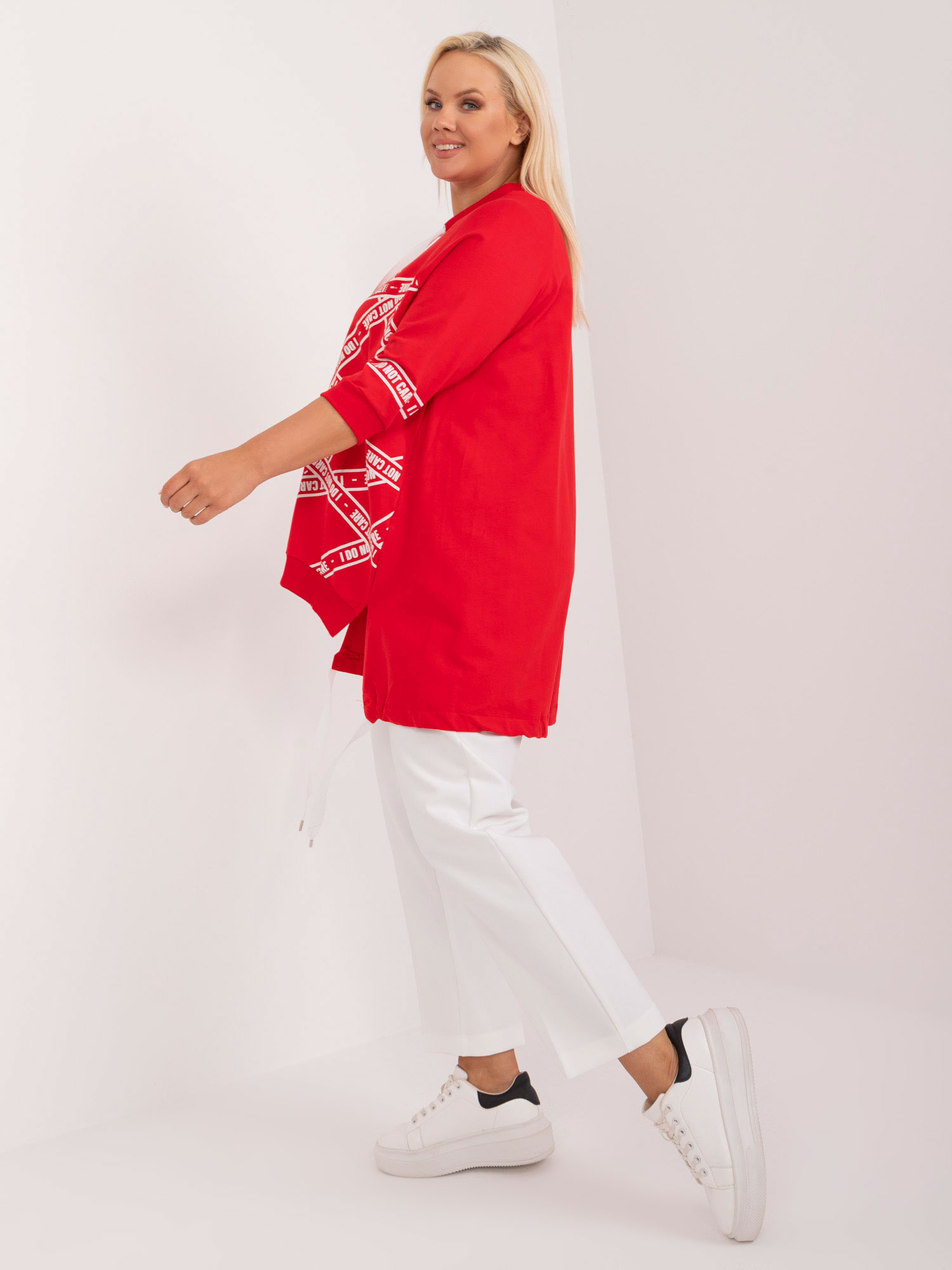 Tunika Plus size RV-TU-7598.94 RELEVANCE Barva: Červená, Velikost: UNI