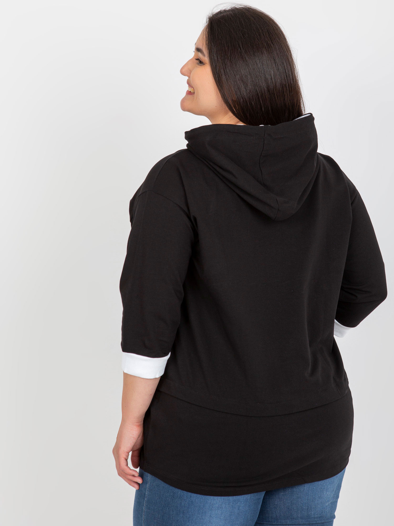 Tunika Plus size -RV-TU-8241.54P RELEVANCE Barva: Černá, Velikost: UNI