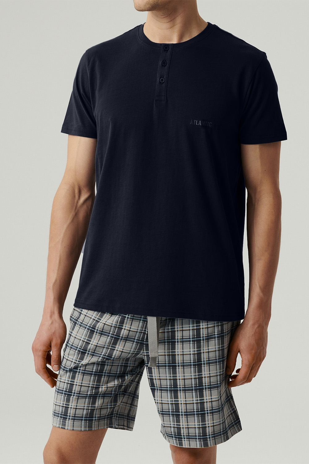 Pánské pyžamo Atlantic NMP-380 Barva: Modrá - tmavě, Velikost: M