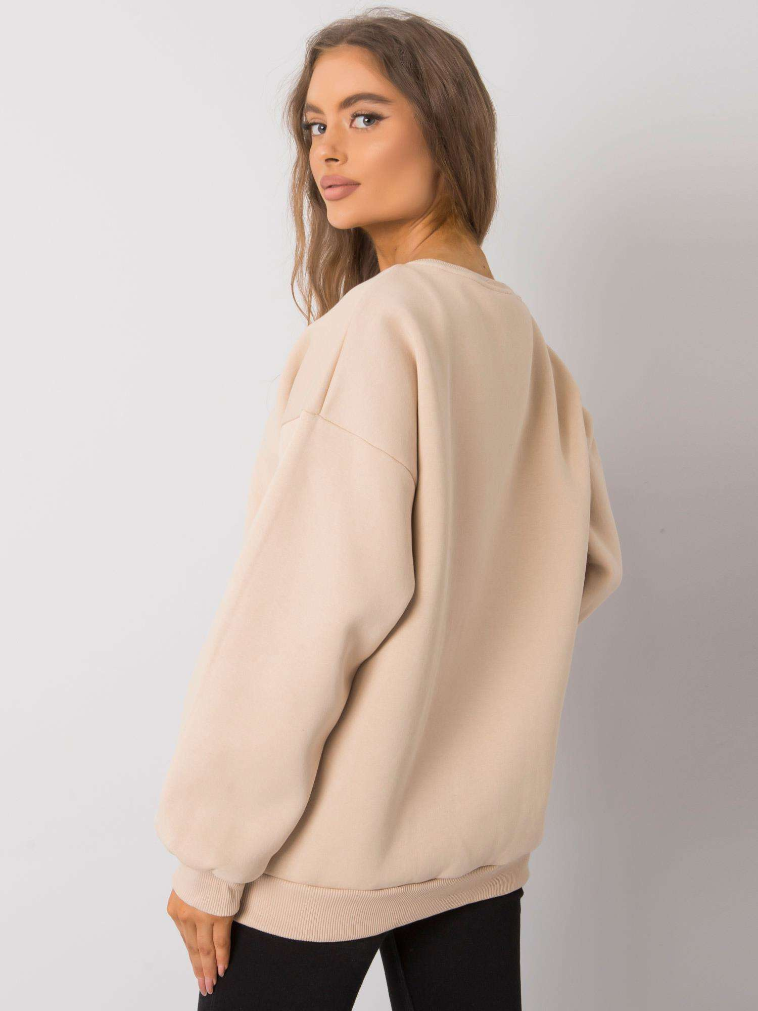 ex moda Dámská mikina -EM-BL-617-1.34X Barva: Béžová, Velikost: L/XL