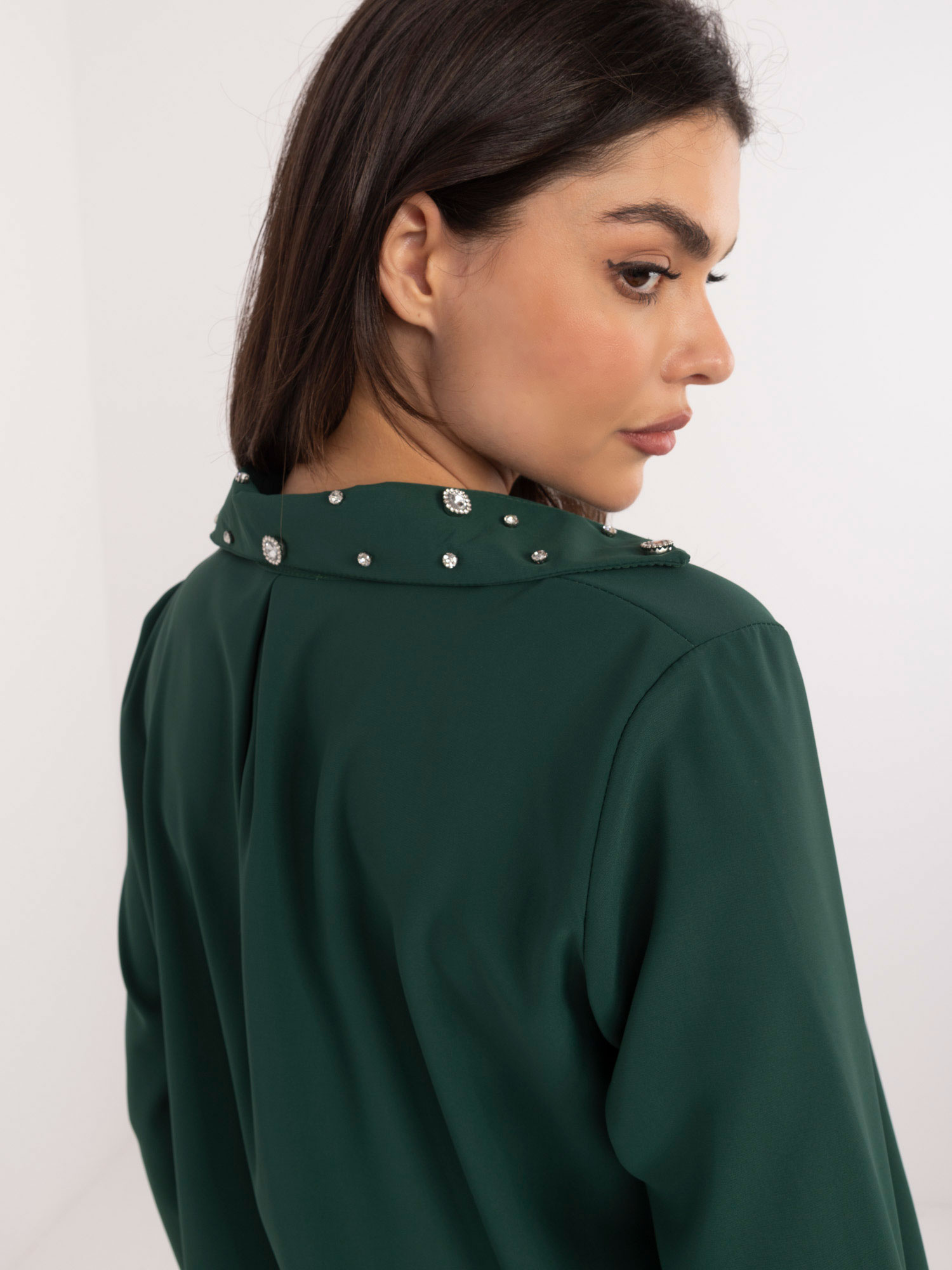 Halenka DHJ-KS-15260.96 ITALY MODA Barva: Zelená - tmavě, Velikost: UNI