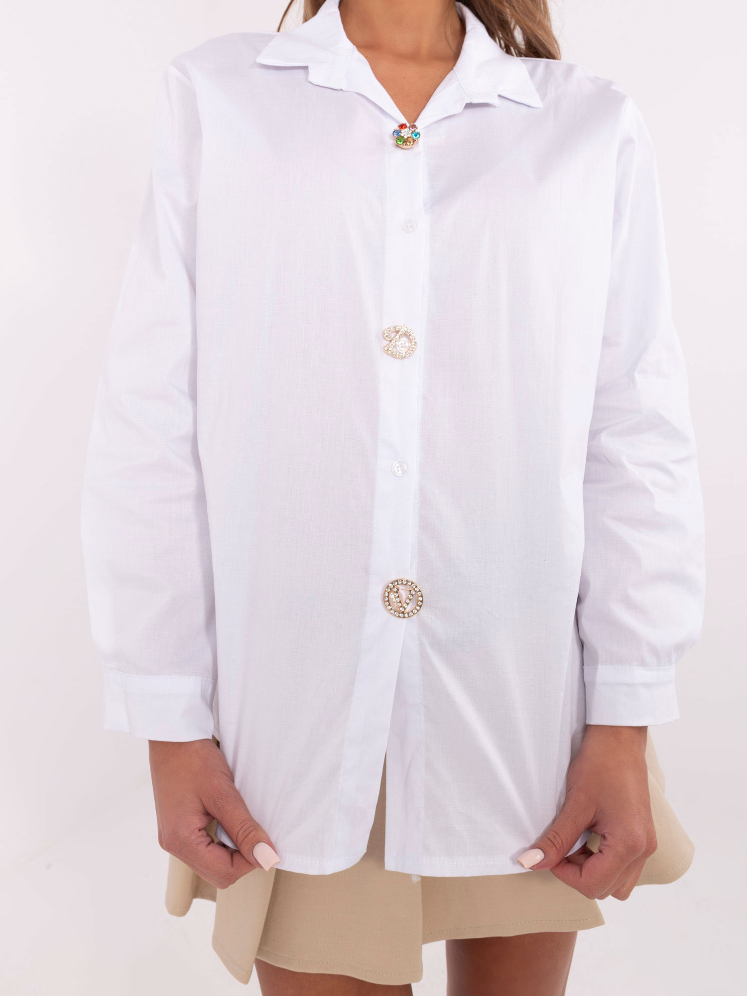 Košile DHJ-KS-20132.04P ITALY MODA Barva: Bílá, Velikost: UNI