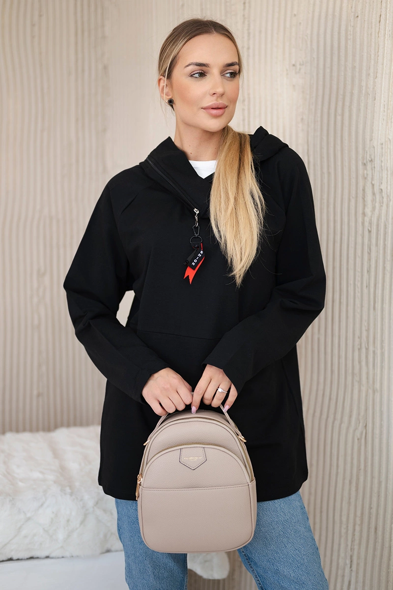 Kesi Mikina Hazel  na zip s kapucí Oversize Barva: Černá, Velikost: UNI