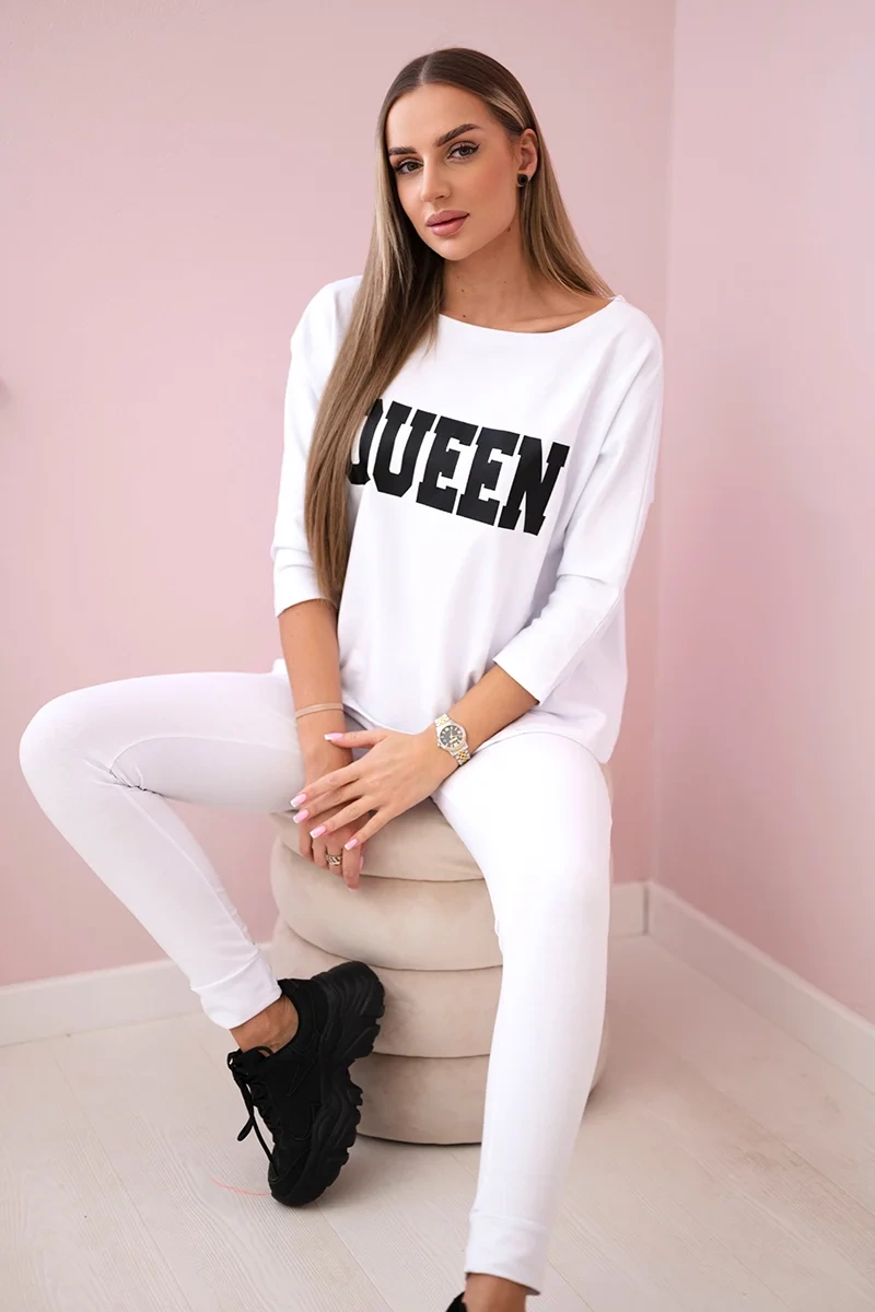 Kesi Dámská sada Queen - mikina + tepláky Barva: Bílá, Velikost: UNI