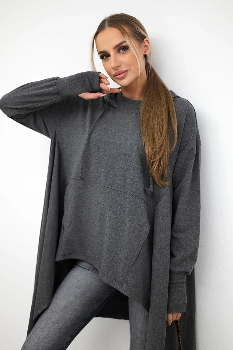 Kesi Mikina  Hrlow s rozšířeným spodním dílem Barva: Šedá - tmavě, Velikost: UNI