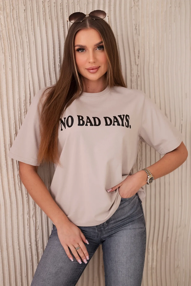 Kesi Dámské tričko No Bad Days Barva: Béžová, Velikost: UNI