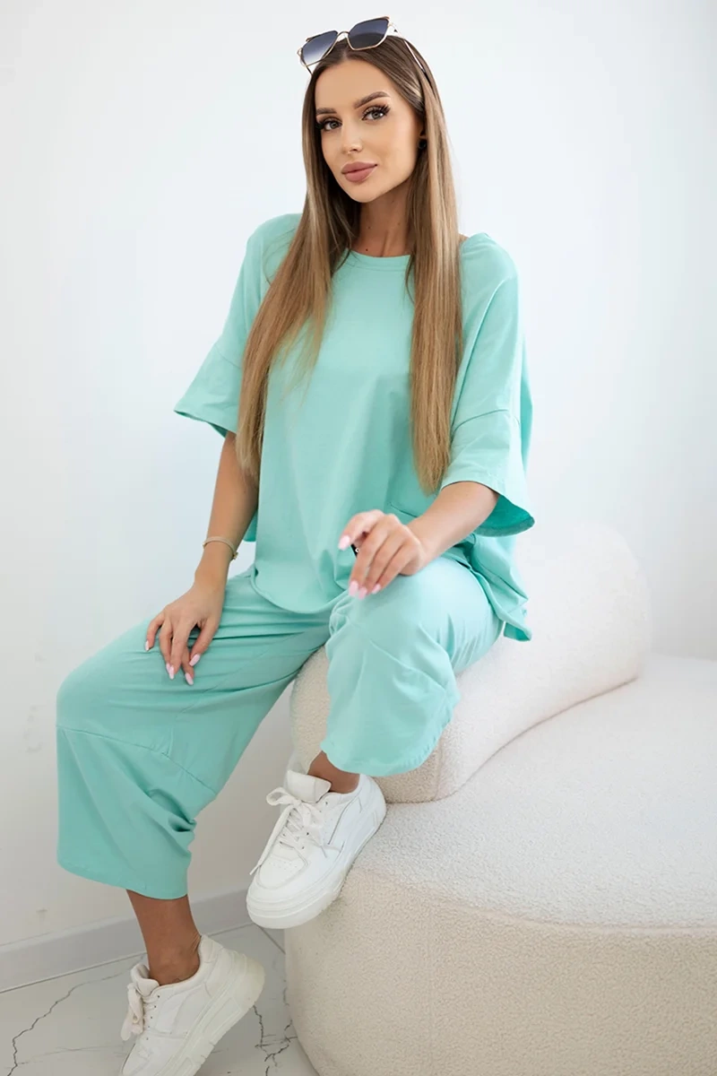 Kesi Dámská souprava Elie - mikina + tepláky Barva: Tyrkysová, Velikost: UNI