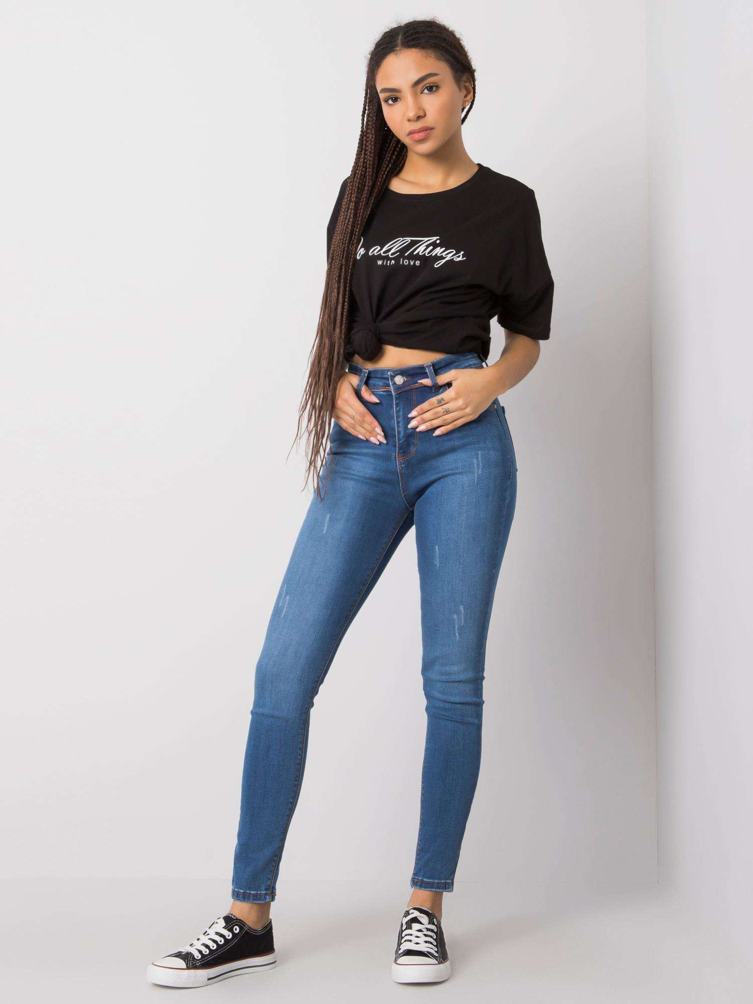Džíny Skinny 319-SP-750.49 RUE PARIS Barva: Modrá - tmavě, Velikost: 27