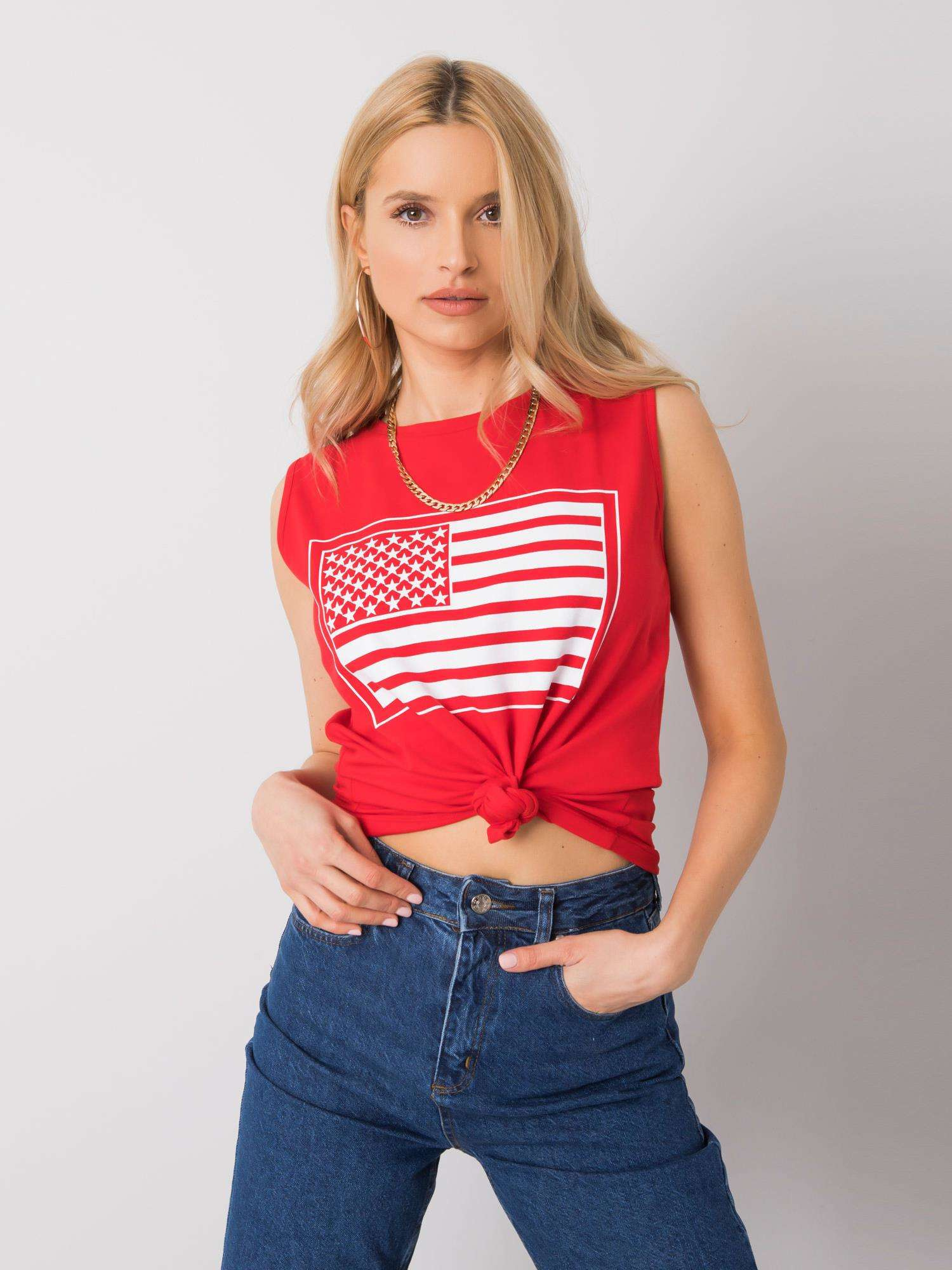 Top DS-TP-1116.34P RUE PARIS Barva: Červená, Velikost: S