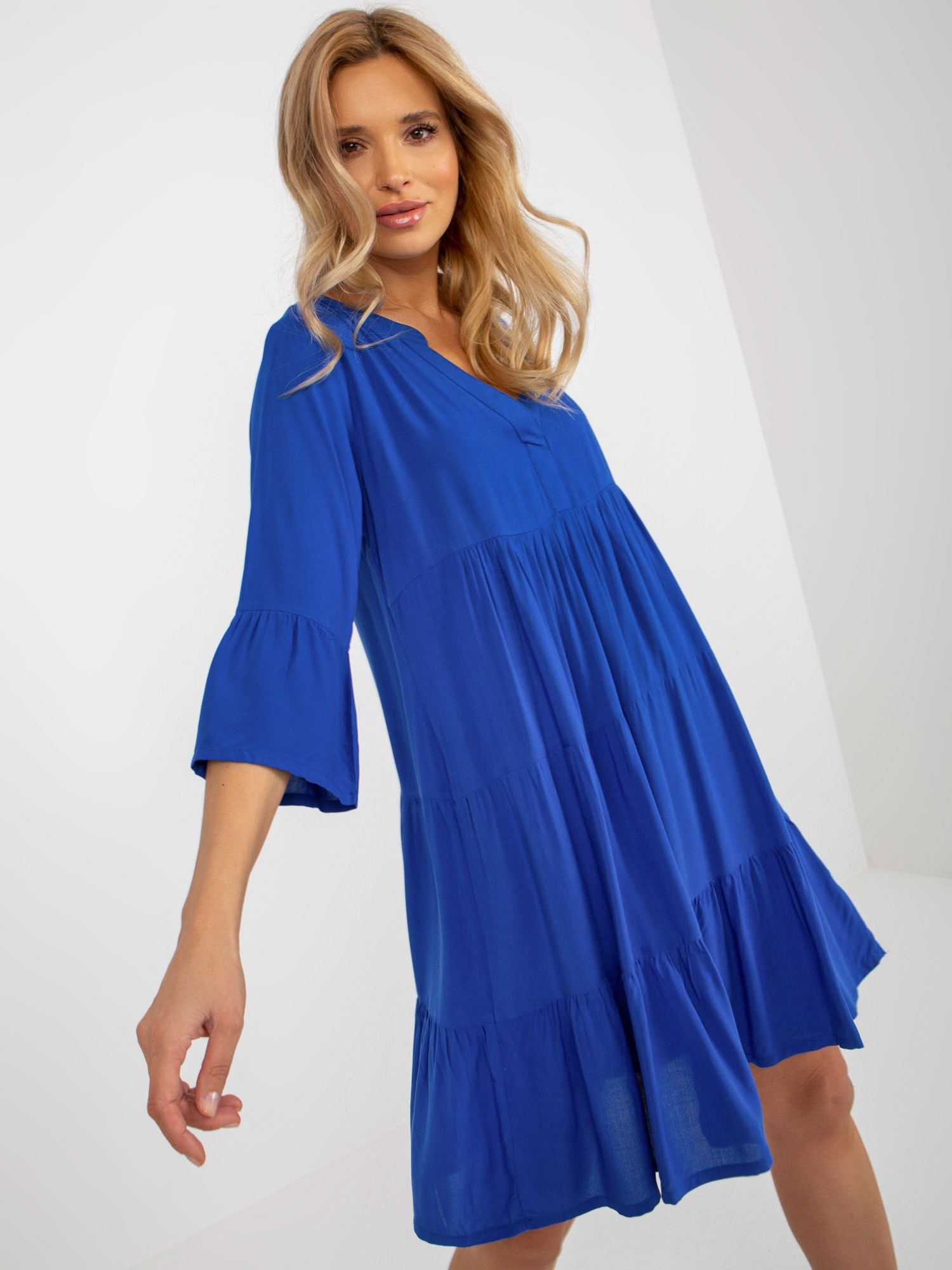 Šaty D73761M30214B Sublevel Barva: Modrá - tmavě, Velikost: S