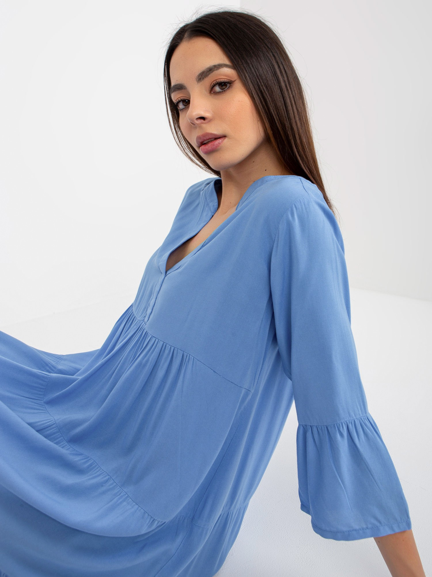 Šaty D73761M30214C Sublevel Barva: Modrá, Velikost: S