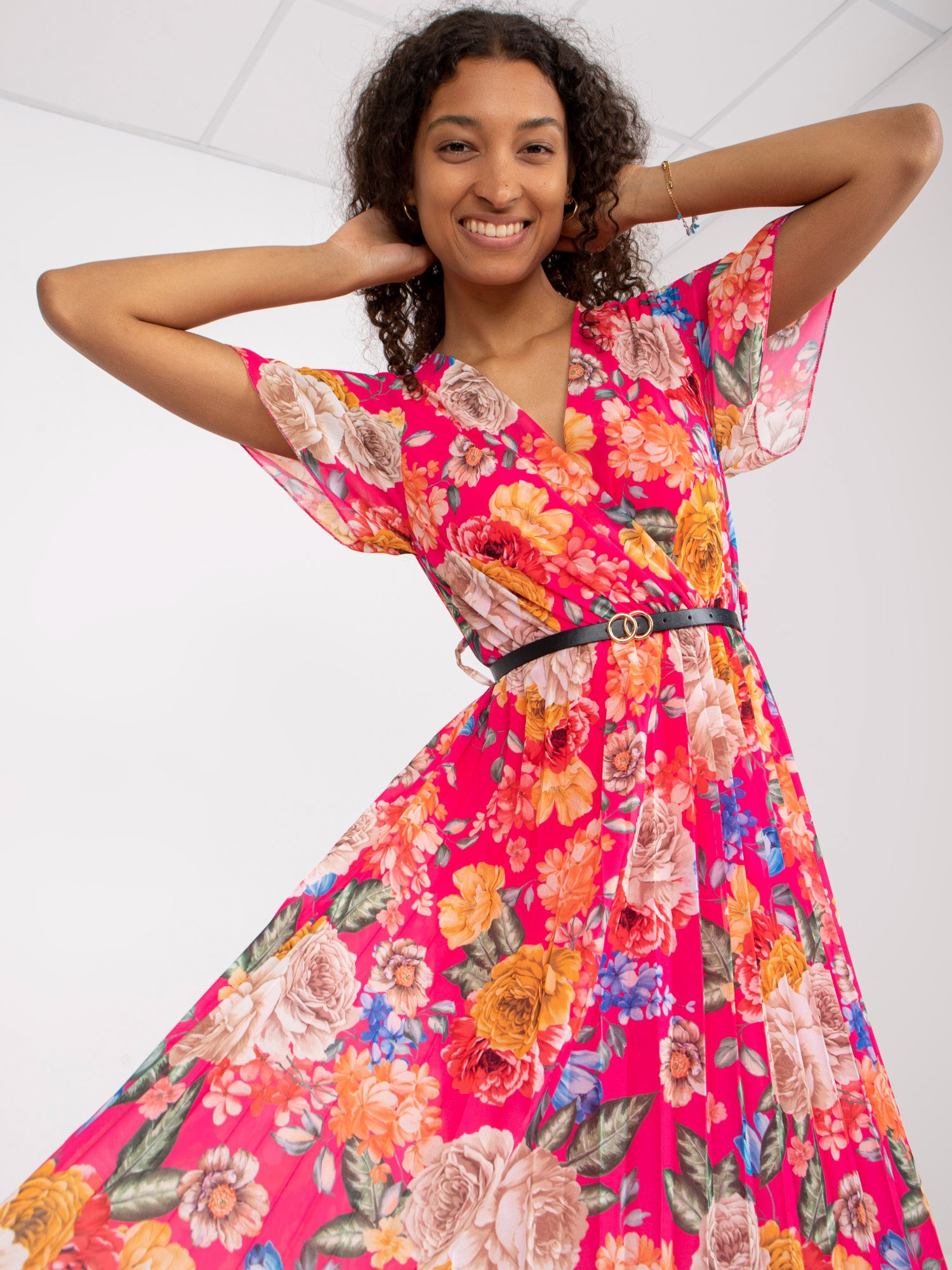 Šaty DHJ-SK-13162.92 ITALY MODA Barva: Růžová - tmavě, Velikost: UNI