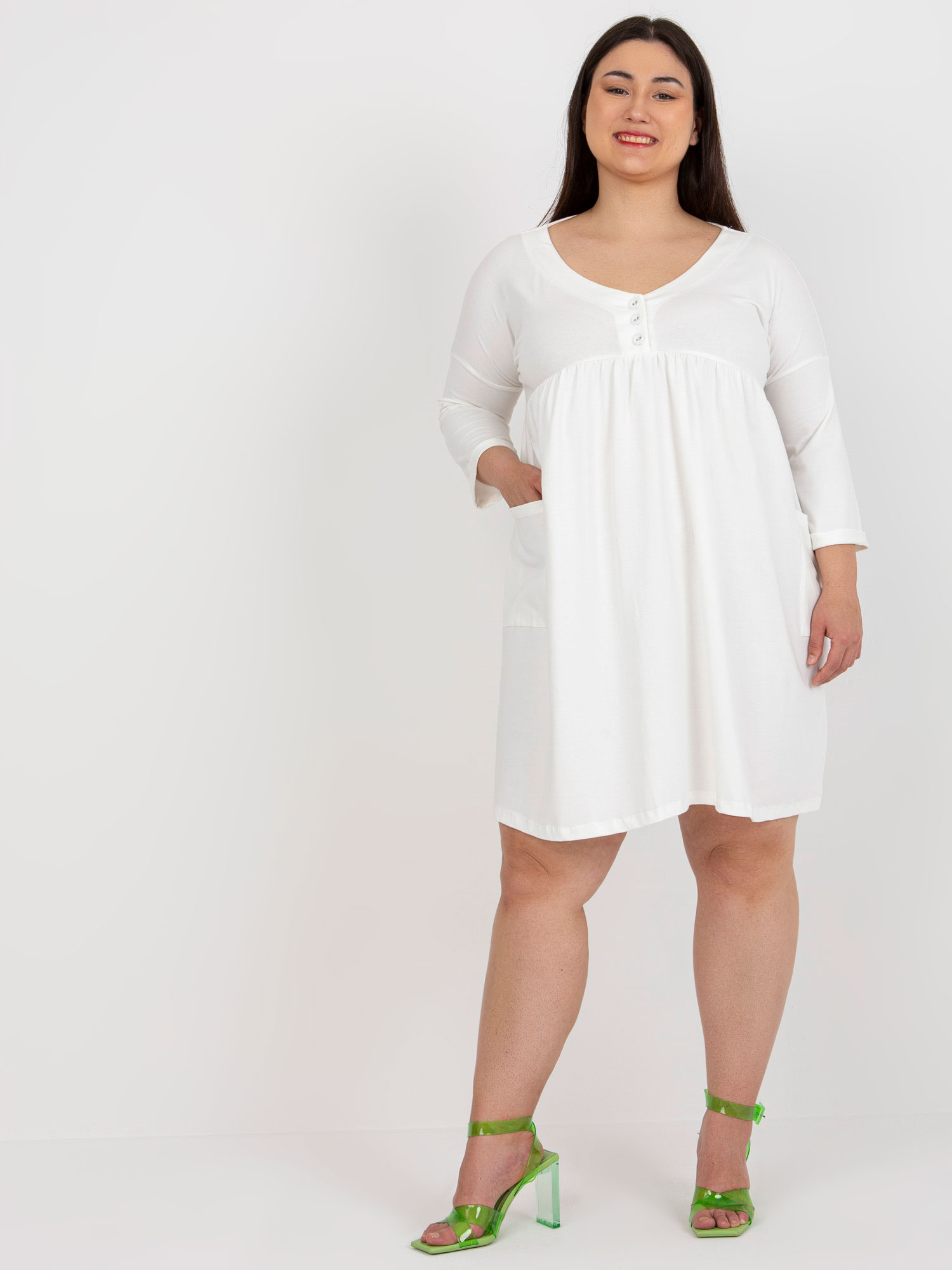 Šaty Plus Size RV-SK-8529.37P RELEVANCE Barva: Tělová, Velikost: UNI