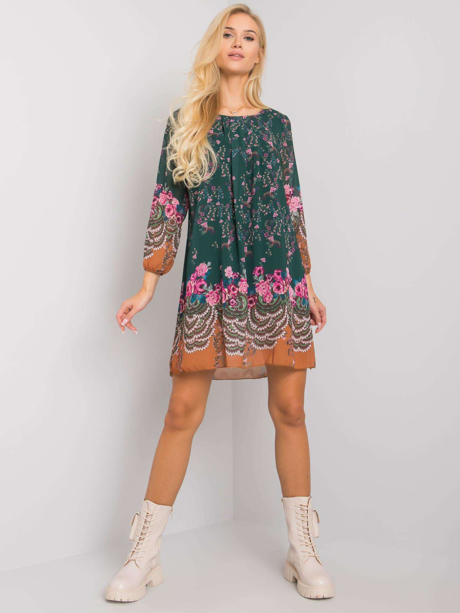 Šaty TW-SK-BI-2667-1.72P Och Bella Barva: Zelená - tmavě, Velikost: M