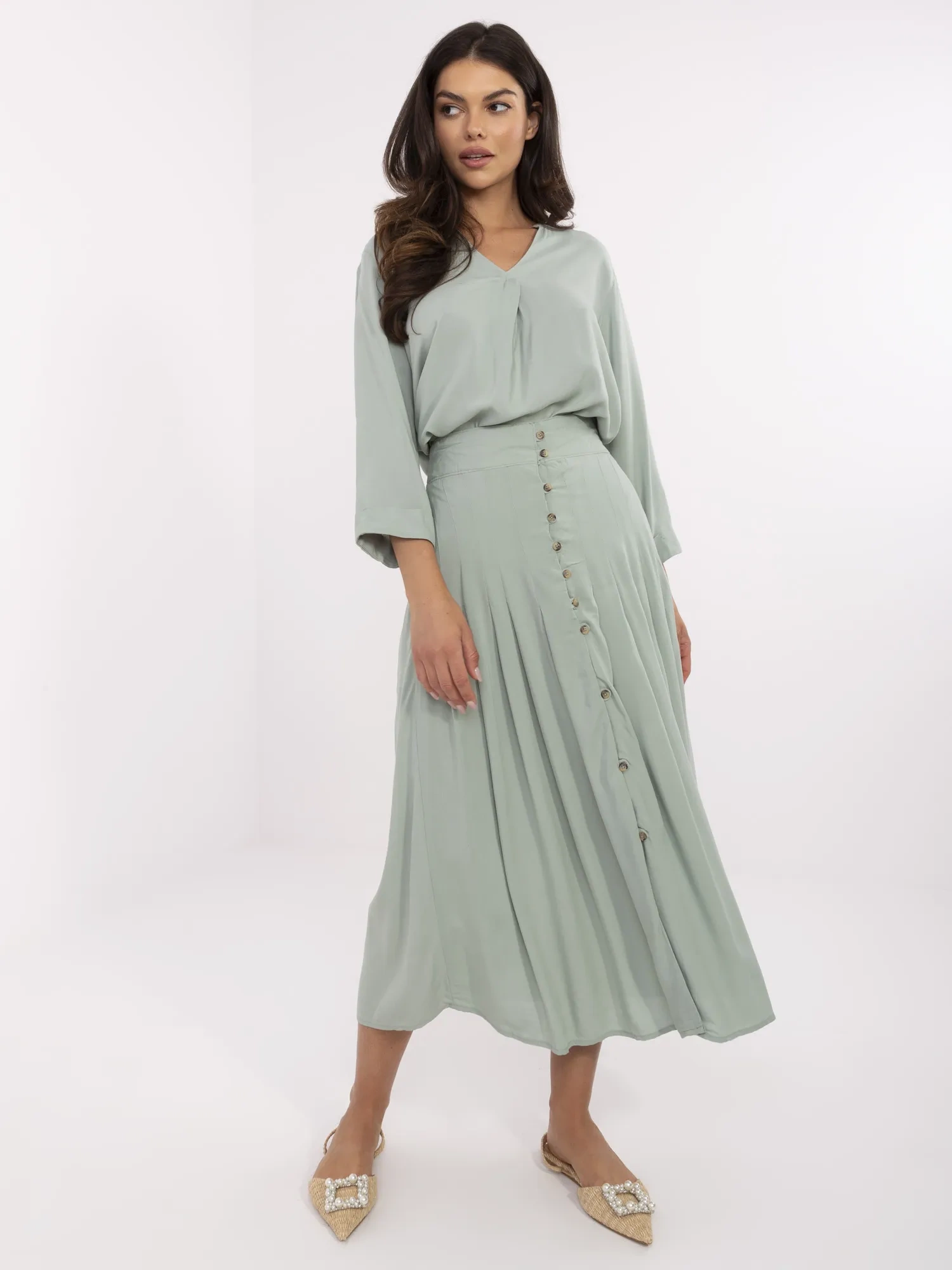 Sukně D73761M50187B Sublevel Barva: Zelená, Velikost: L