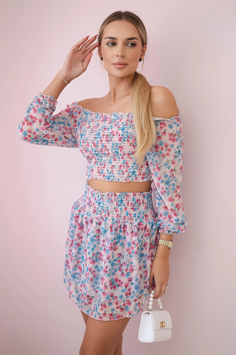 Kesi Dámská sada Amara - top + sukně Barva: Růžová - světle, Velikost: UNI