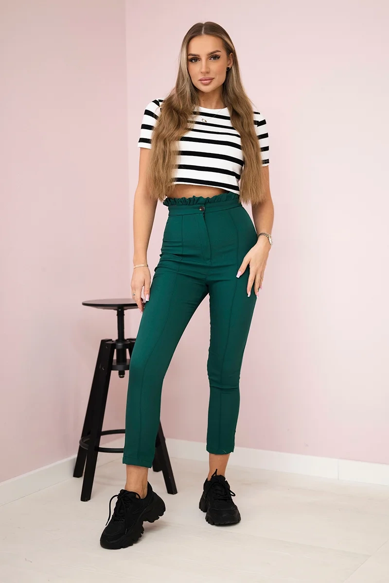 Kesi Dámské kalhoty Fifi s předním zapínáním Barva: Zelená, Velikost: S