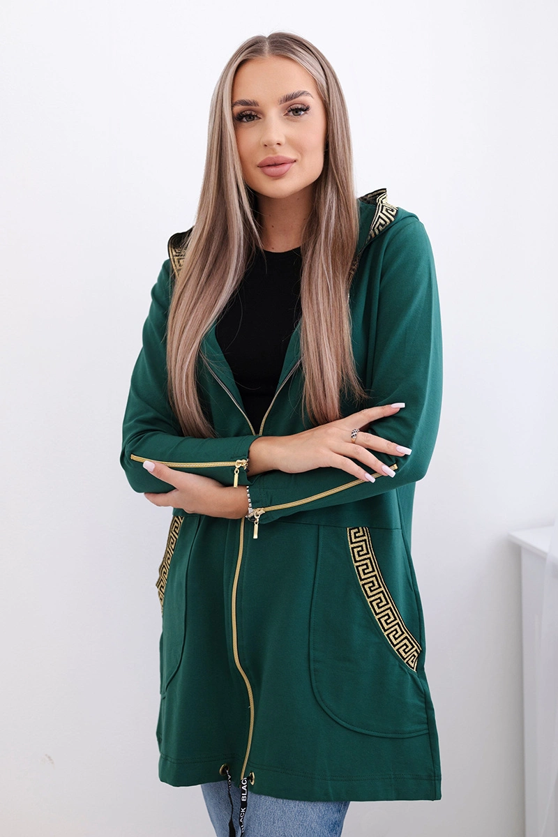 Kesi Mikina Yuki s ozdobnou stuhou Barva: Zelená, Velikost: UNI