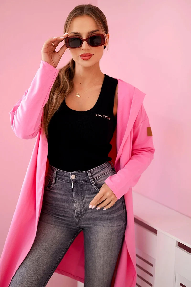 Kesi Dlouhá mikina Jemma s kapucí Barva: Růžová - světle, Velikost: UNI