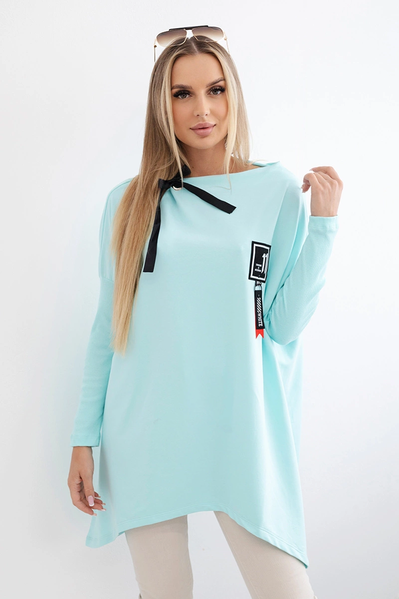 Kesi Oversize halenka Uzma s asymetrickými boky Barva: Tyrkysová, Velikost: UNI